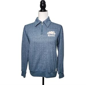 Roots Women's Sweatshirt Size XS Pull-Over 1/4 Zip Athletic